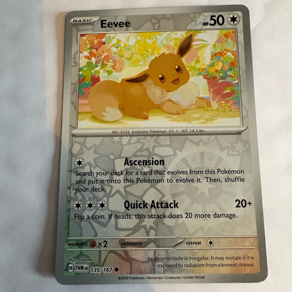 Eevee Collectible Pokémon Card